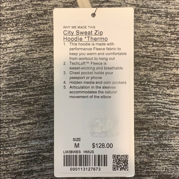 NWT Authentic ~ Lululemon City Sweat Zip Hoodie - Picture 7 of 7